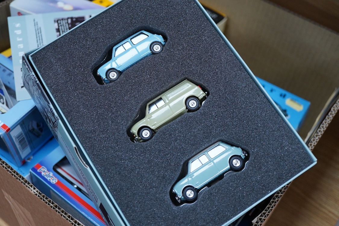 A collection of boxed diecast vehicles, mainly Police related, by Vanguards, Corgi, Cararama, etc. including a Brooklin Models white metal model of a 1972 Vauxhall Ventura (IPV04) in Huddersfield & District (West Yorkshi